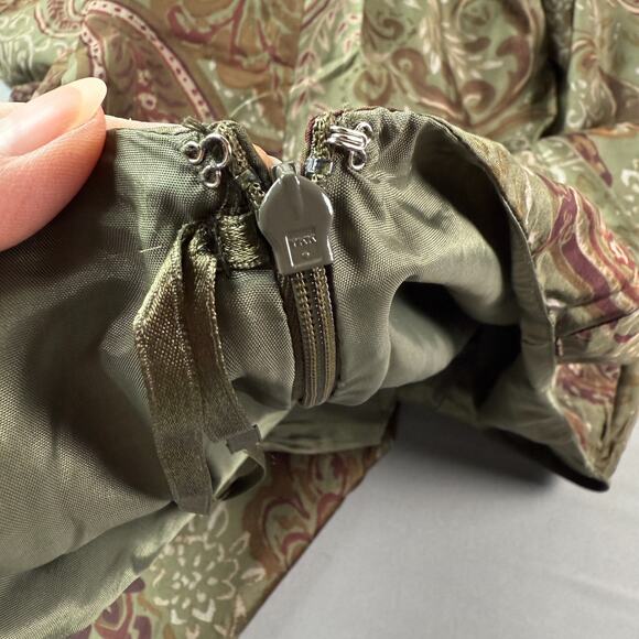 Vintage Ralph Lauren Silk Flounce Tulip Hem Paisley Lined Zipper Skirt Plus 18W - Picture 11 of 16